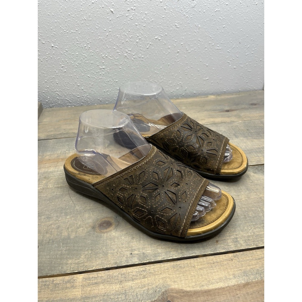 Ariat Shoes Womens Size 8B Slip On Sandals Leather Upper Patterned open toe